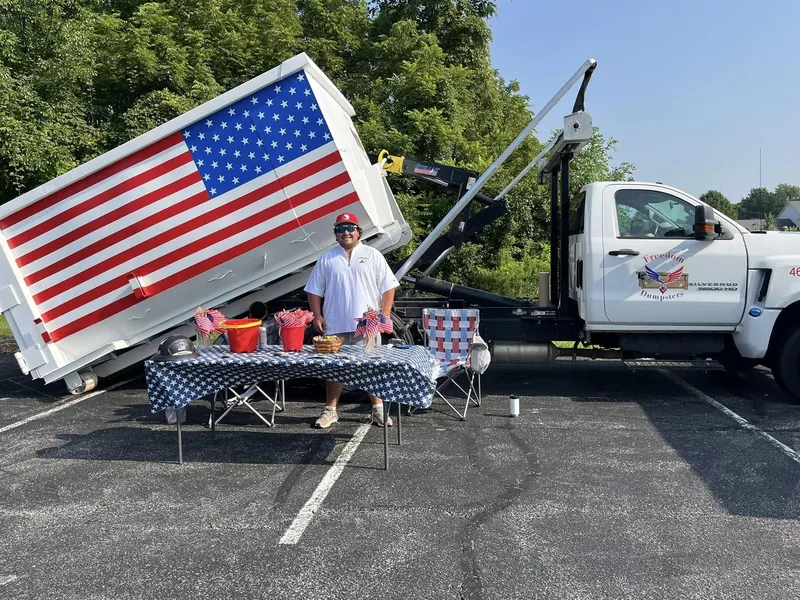 Freedom Junk Removal truck and crew in Whiteland, Indiana