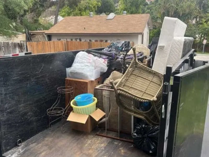 Loaded trailer of debris ready for hauling in Johnson County